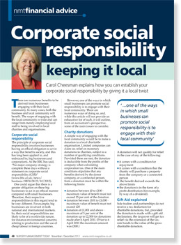 Corporate Social Responsibility article in the NMT